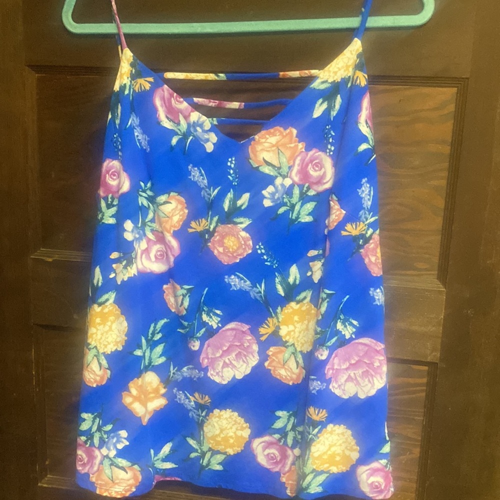 2x floral tank strappy chest
